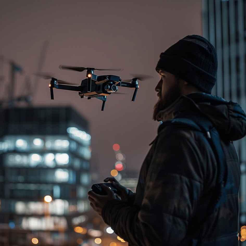 drone flying at night 11zon