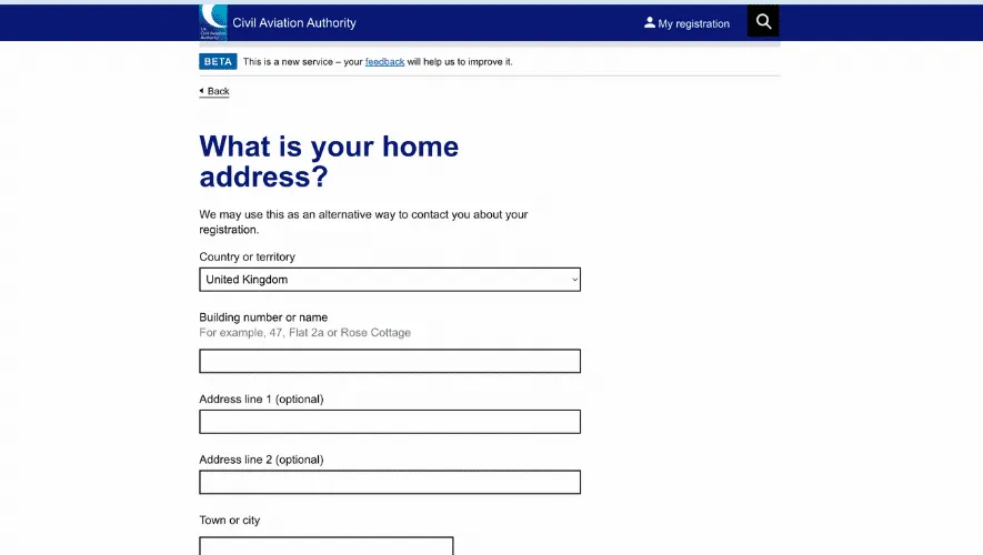 drone operator ID UK sign up