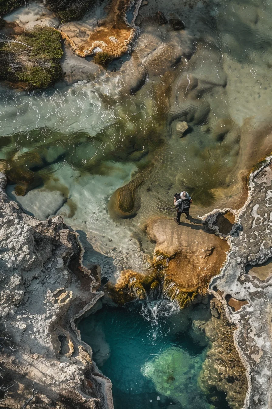 flying drone over national park usa 59
