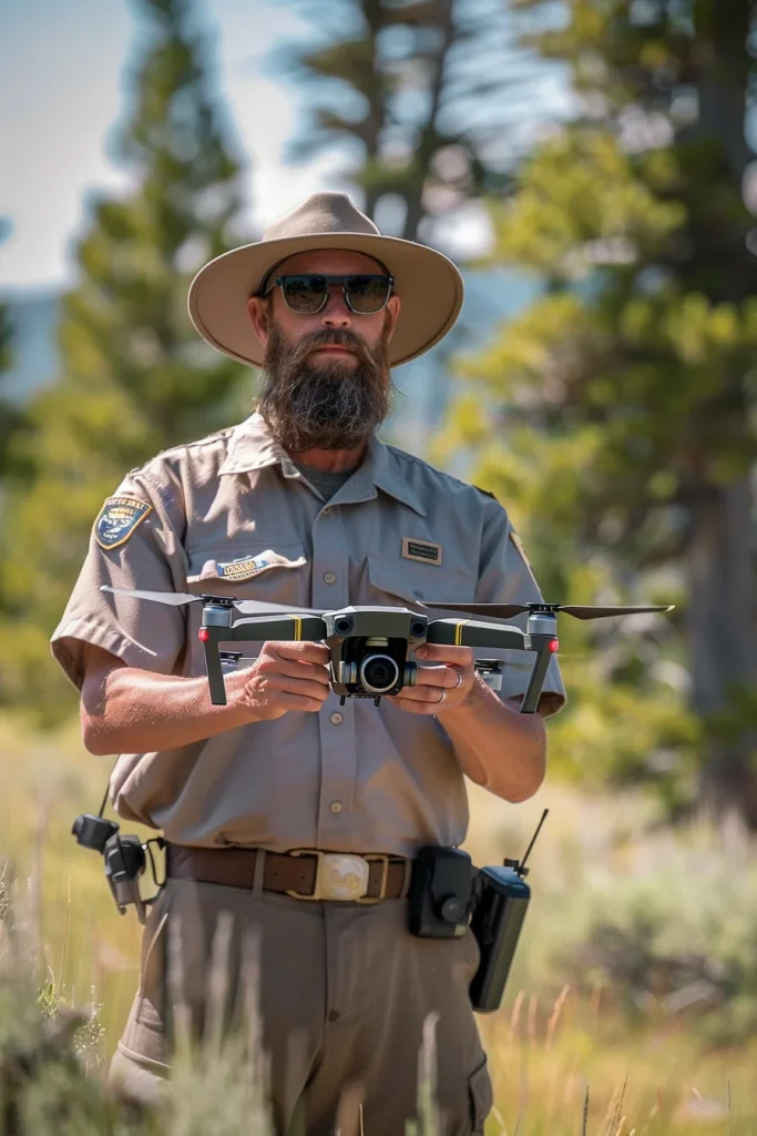 flying drone over national park usa 60