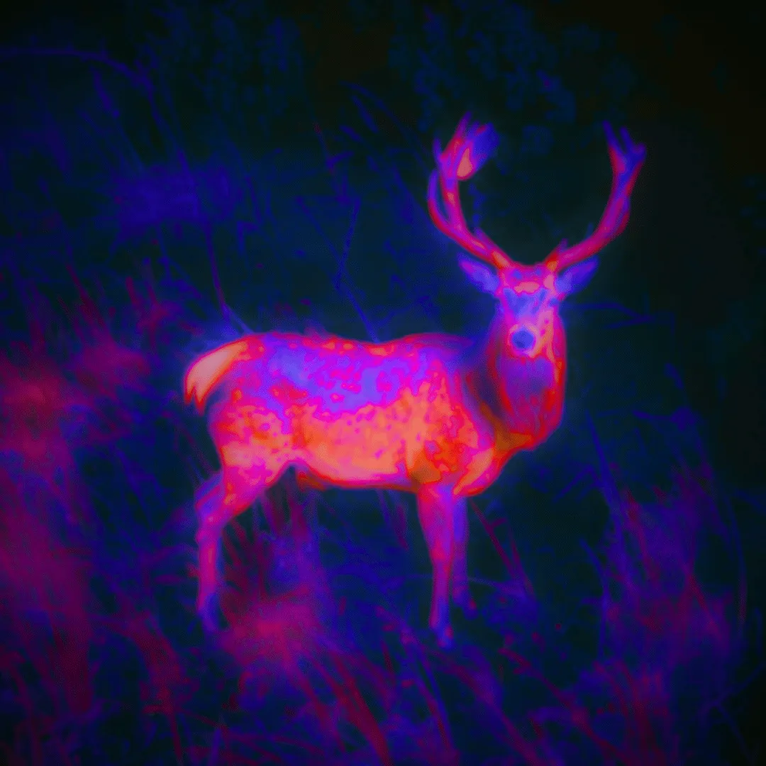 scottish stag deer from thermal hunting drone 1